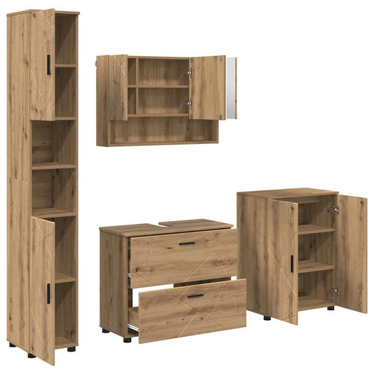 Bathroom Furniture Set 4 pcs Artisan Oak