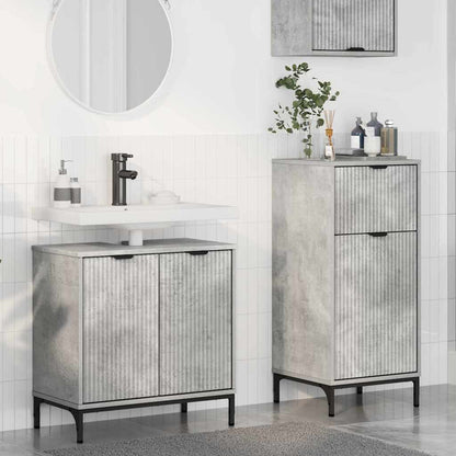 Bathroom Furniture Set with Drawer 2 pcs Concrete Grey