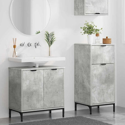 Bathroom Furniture Set with Drawer 2 pcs Concrete Grey