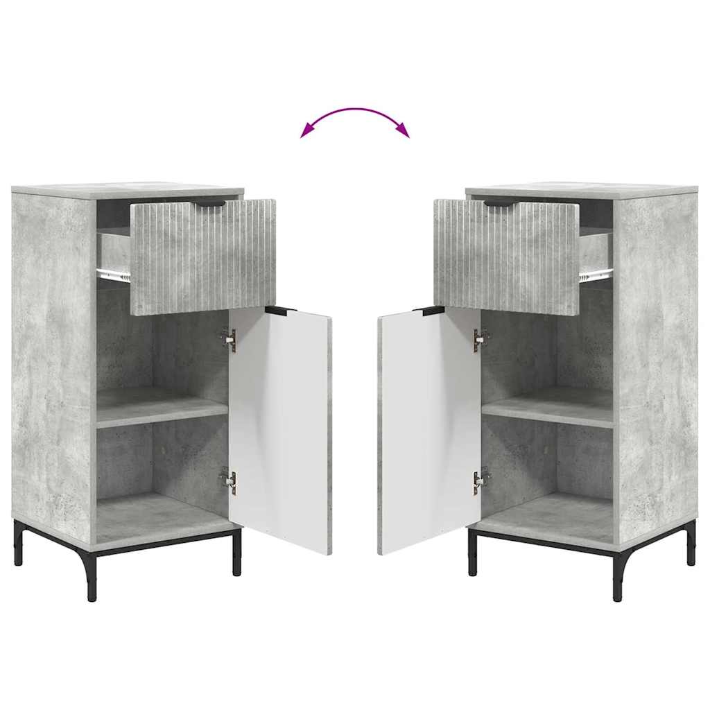 Bathroom Furniture Set with Drawer 2 pcs Concrete Grey