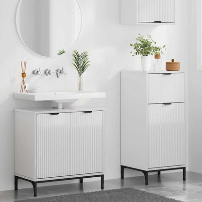 Bathroom Furniture Set with Drawer 2 pcs High Gloss White