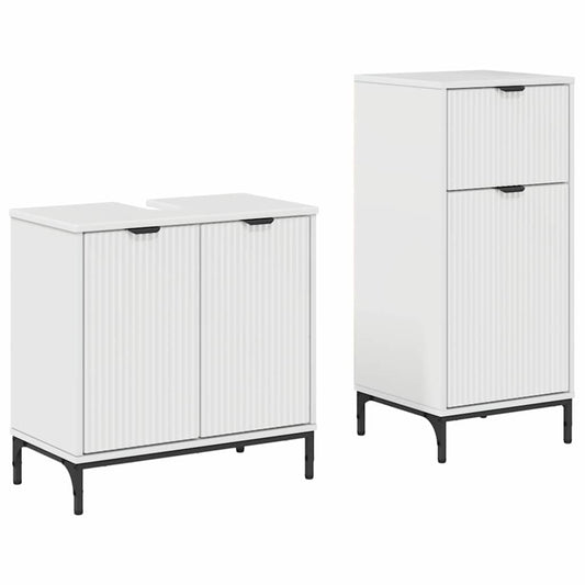 Bathroom Furniture Set with Drawer 2 pcs High Gloss White