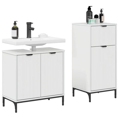 Bathroom Furniture Set with Drawer 2 pcs High Gloss White