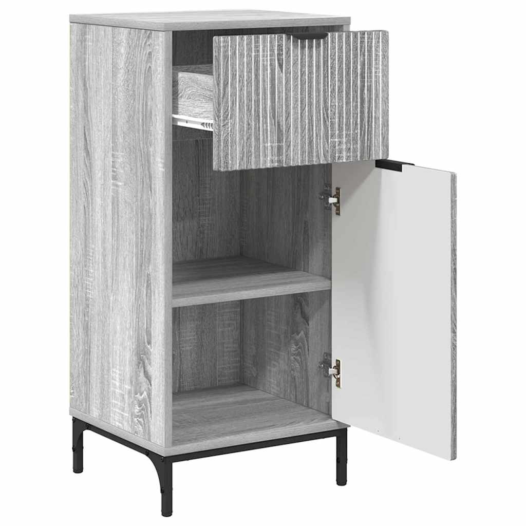 Bathroom Furniture Set with Drawer with Shelf 2 pcs Grey Sonoma