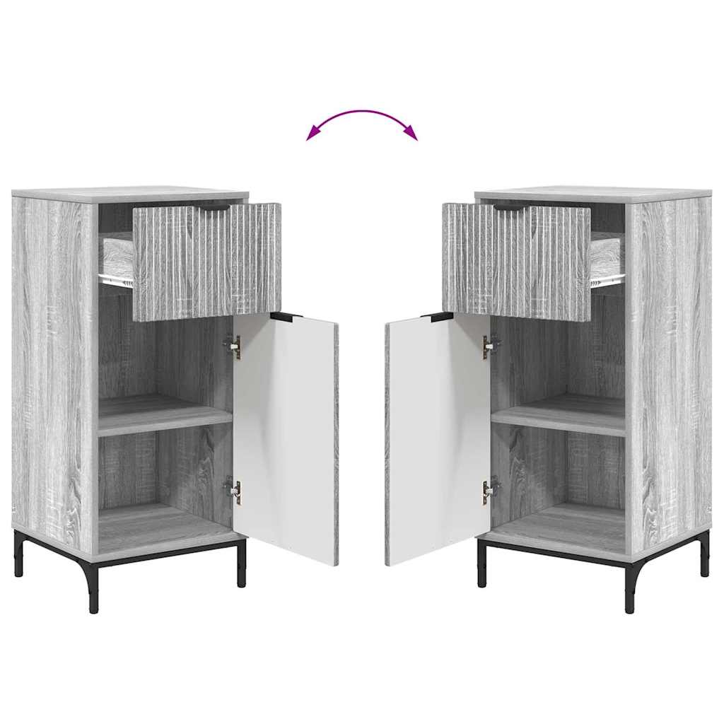 Bathroom Furniture Set with Drawer with Shelf 2 pcs Grey Sonoma