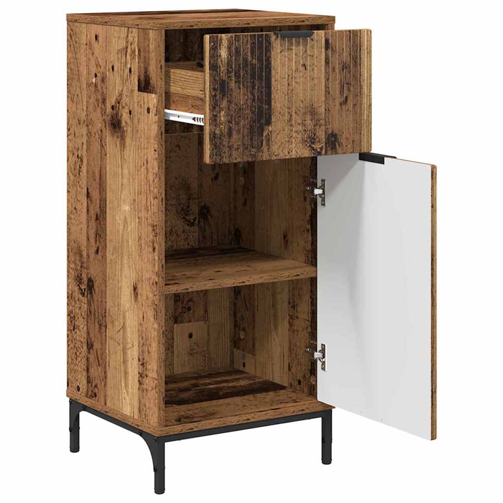 Bathroom Furniture Set 2 pcs Old Wood Engineered Wood and Metal