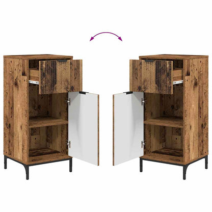 Bathroom Furniture Set 2 pcs Old Wood Engineered Wood and Metal