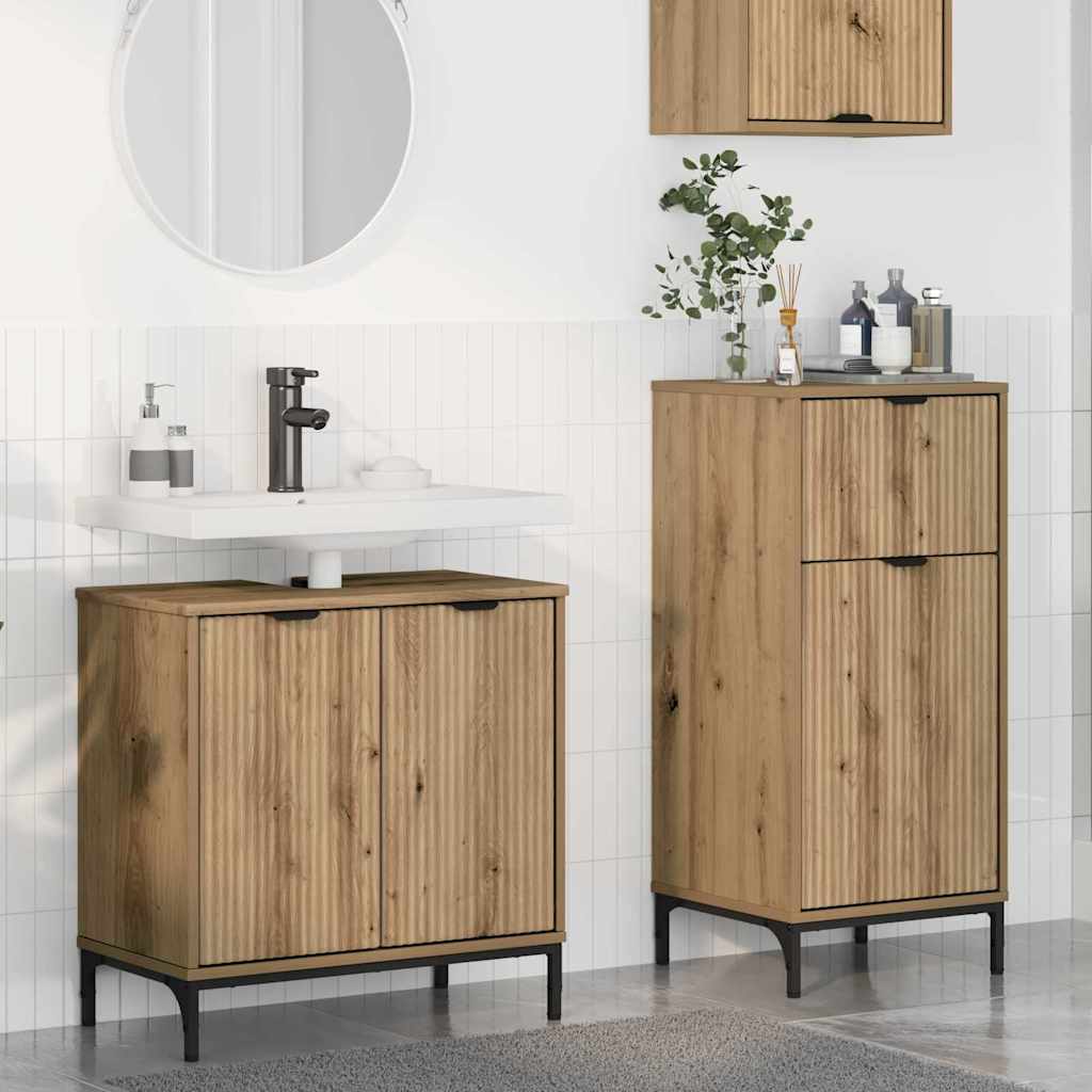 Bathroom Furniture Set with Drawer with Shelf 2 pcs Artisan Oak