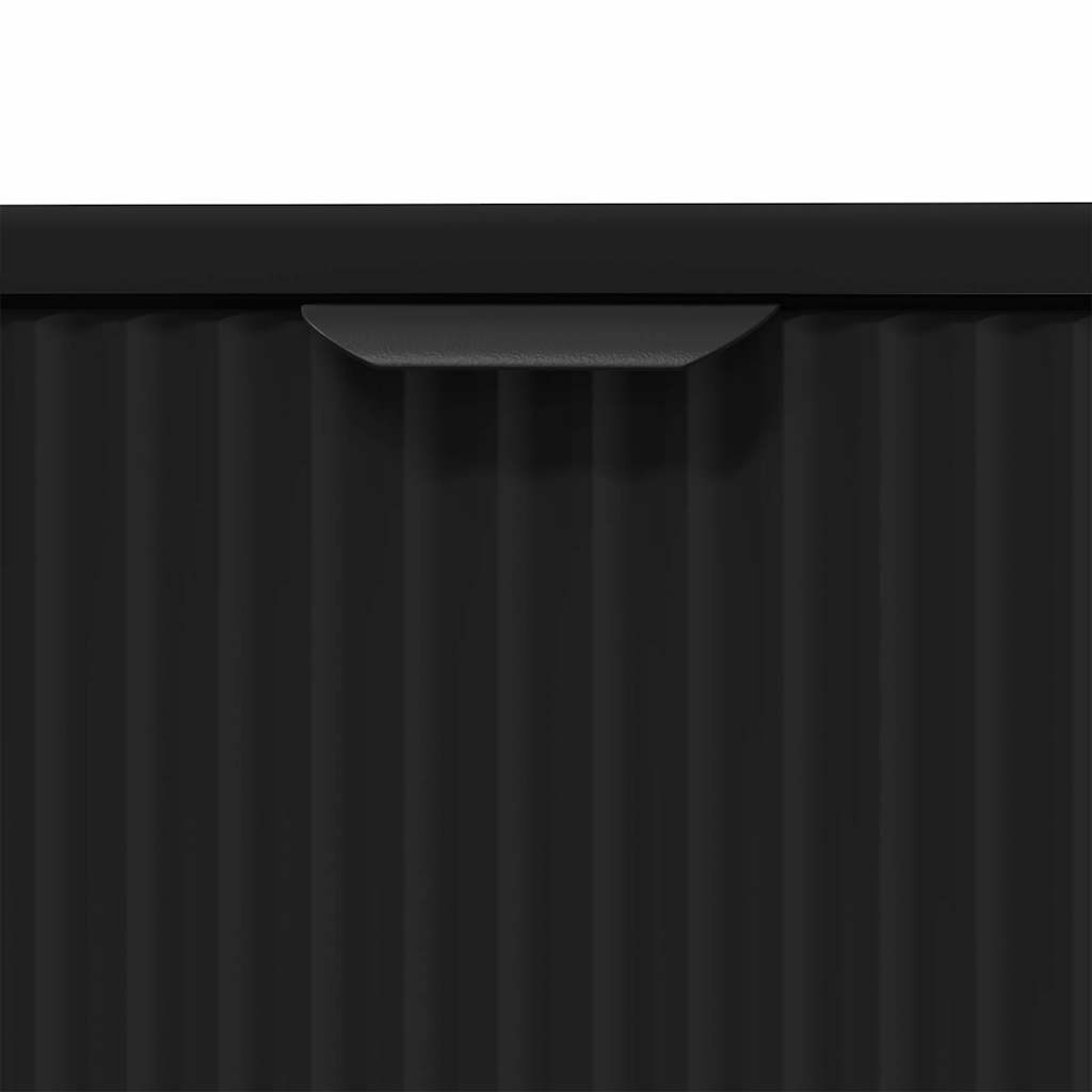 Bathroom Furniture Set 3 pcs Black Engineered Wood and Metal