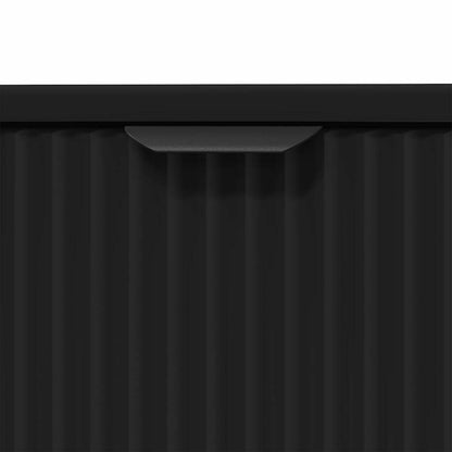 Bathroom Furniture Set 3 pcs Black Engineered Wood and Metal