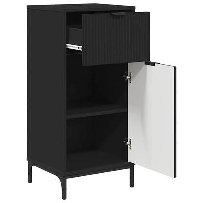 Bathroom Furniture Set 3 pcs Black Engineered Wood and Metal