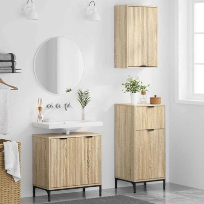 Bathroom Furniture Set 3 pcs Sonoma oak Engineered wood