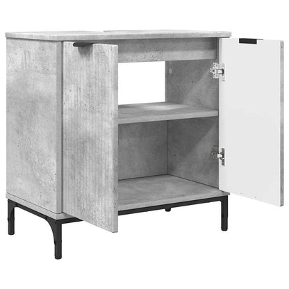 Bathroom Furniture Set 3 pcs Concrete grey Engineered wood