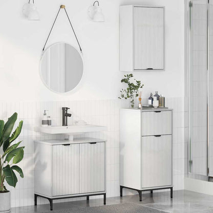 Bathroom Furniture Set 3 pcs High gloss white Engineered wood