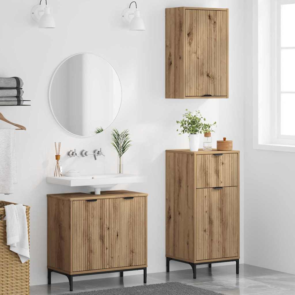 Bathroom Furniture Set 3 pcs Artisan Oak