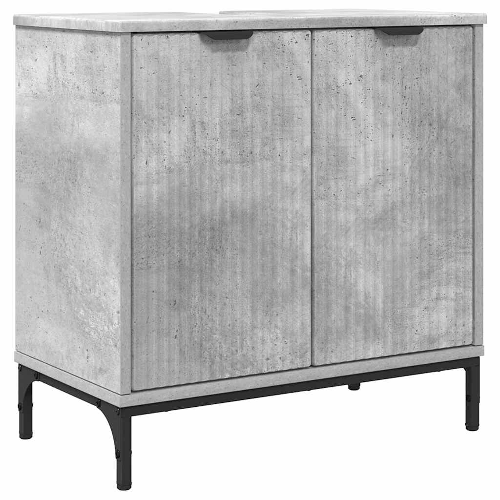 Bathroom Furniture Set Concrete Grey Engineered wood, Metal