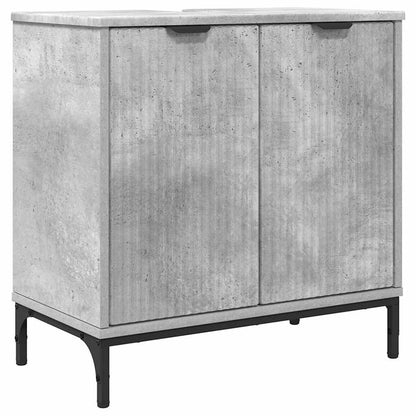 Bathroom Furniture Set Concrete Grey Engineered wood, Metal