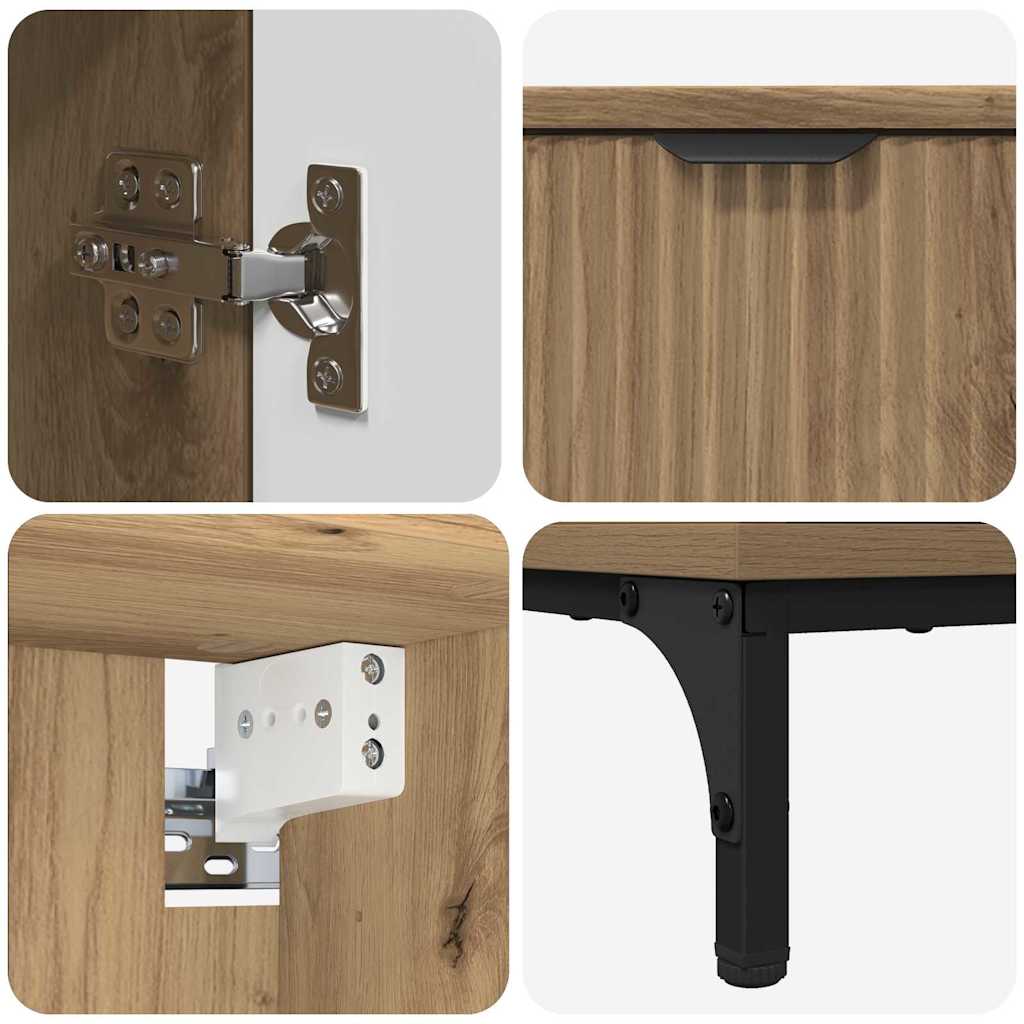 Bathroom Furniture Set 4 pcs Artisan Oak Engineered wood, Metal