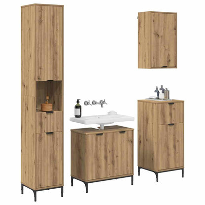 Bathroom Furniture Set 4 pcs Artisan Oak Engineered wood, Metal