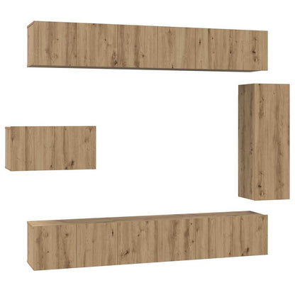 TV Cabinet Set 8 pcs Artisan Oak Engineered Wood