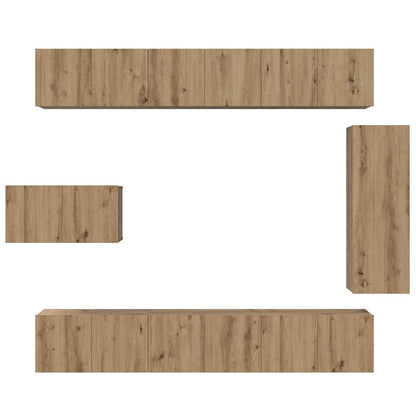 TV Cabinet Set 8 pcs Artisan Oak Engineered Wood