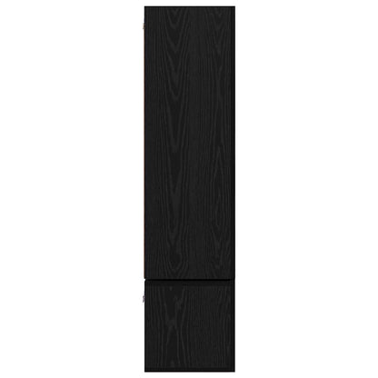 TV Cabinet Set Wall-mounted 7 pcs Black Oak Engineered Wood