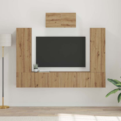 TV Cabinet Set Wall-mounted 7 pcs Artisan Oak Engineered Wood