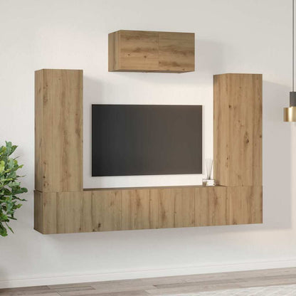 TV Cabinet Set Wall-mounted 7 pcs Artisan Oak Engineered Wood
