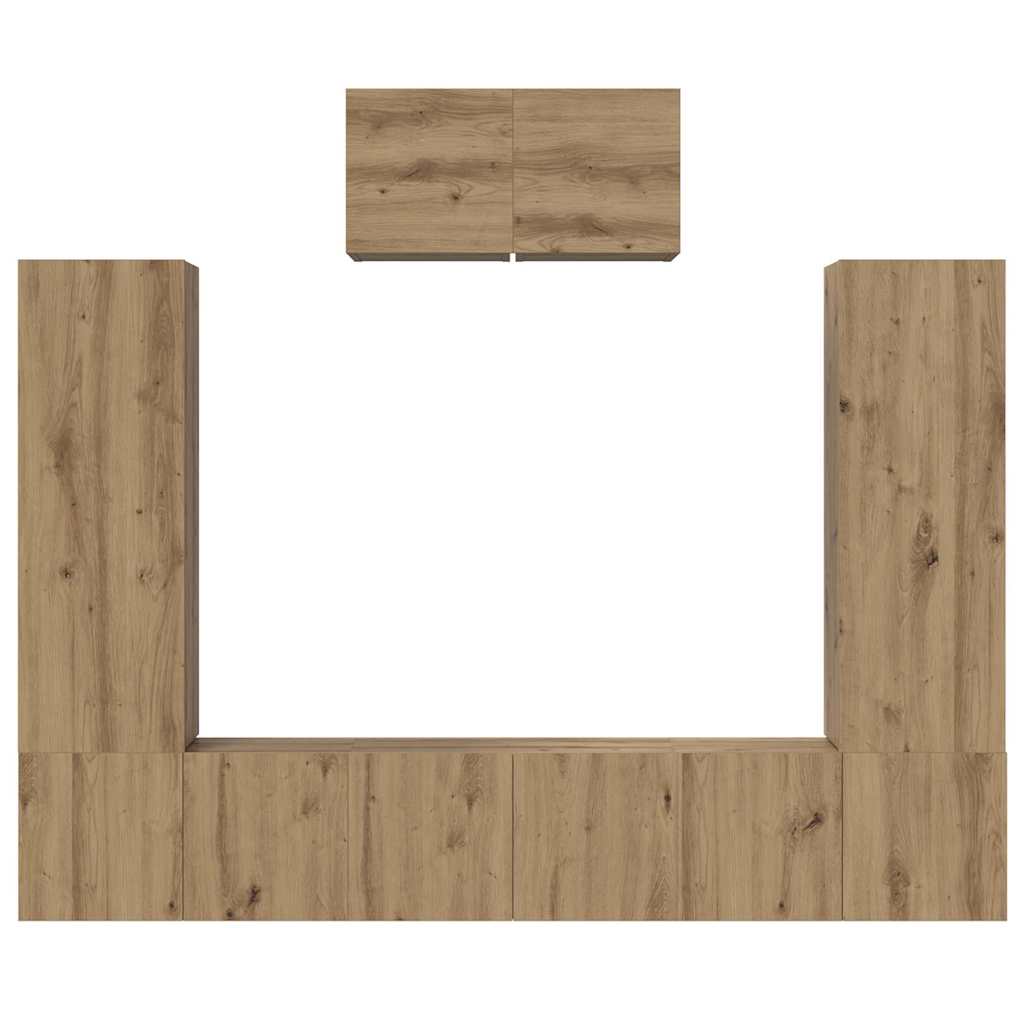 TV Cabinet Set Wall-mounted 7 pcs Artisan Oak Engineered Wood