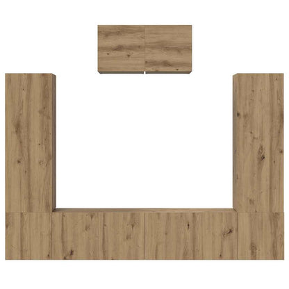 TV Cabinet Set Wall-mounted 7 pcs Artisan Oak Engineered Wood