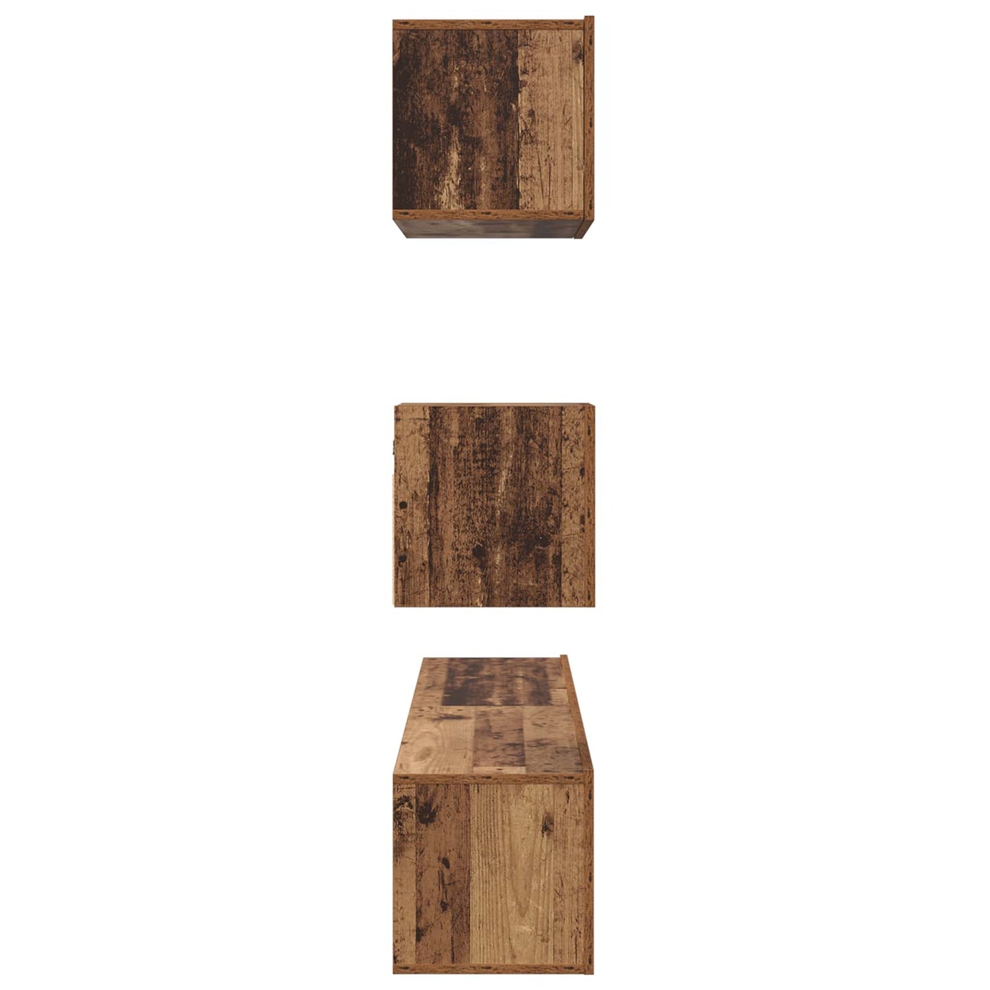 TV Cabinet Set Wall-mounted 3 pcs Old Wood Engineered Wood