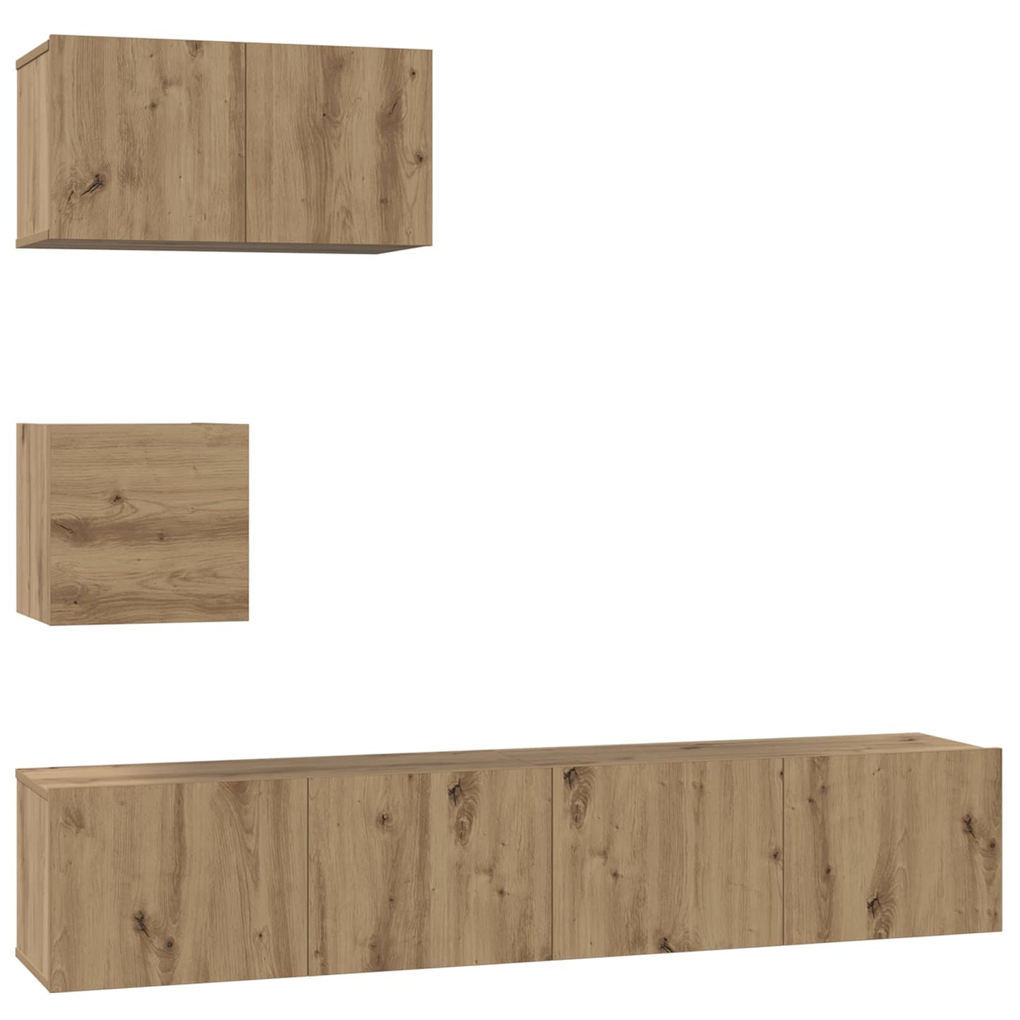 TV Cabinet Set Wall-mounted 3 pcs Artisan Oak Engineered Wood