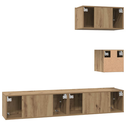 TV Cabinet Set Wall-mounted 3 pcs Artisan Oak Engineered Wood