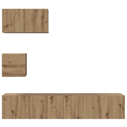 TV Cabinet Set Wall-mounted 3 pcs Artisan Oak Engineered Wood