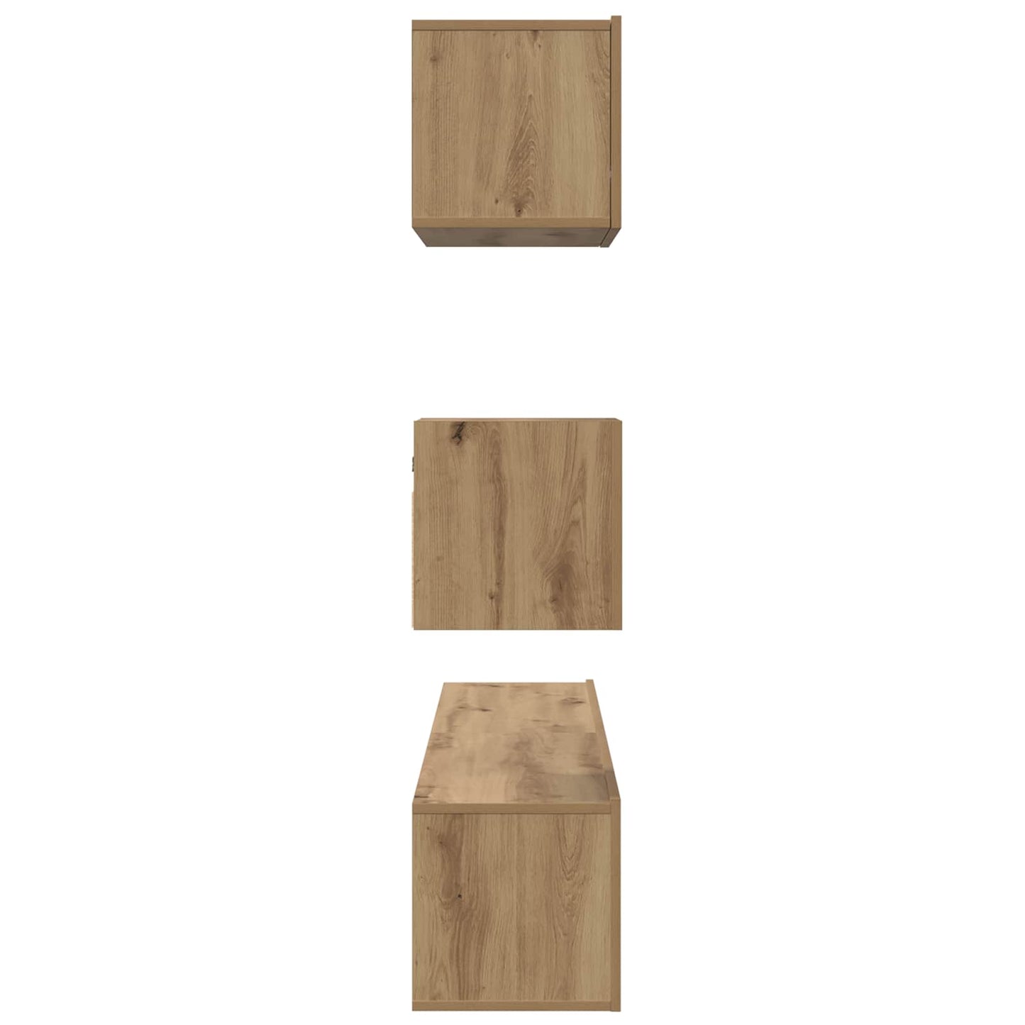TV Cabinet Set Wall-mounted 3 pcs Artisan Oak Engineered Wood