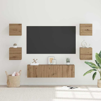 TV Cabinet Set Wall-mounted 6 pcs Artisan Oak Engineered Wood