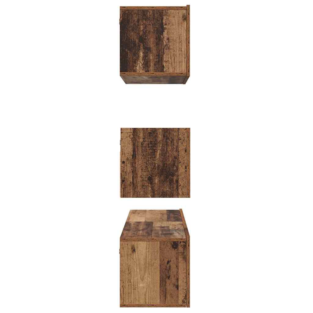 TV Cabinet Set Wall-mounted 4 pcs Old Wood Engineered Wood