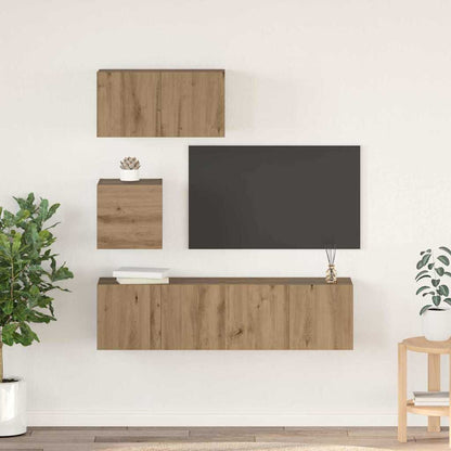 TV Cabinet Set 4 pcs Artisan Oak Engineered Wood