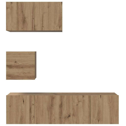 TV Cabinet Set 4 pcs Artisan Oak Engineered Wood