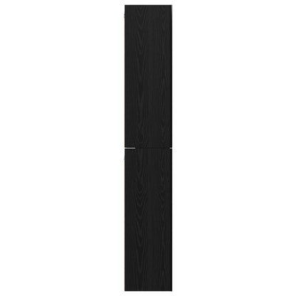 TV Cabinet Set Wall-mounted 10 pcs Black Oak Engineered Wood