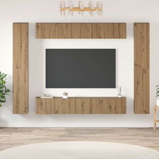 TV Cabinet Set 10 pcs Artisan Oak Engineered Wood