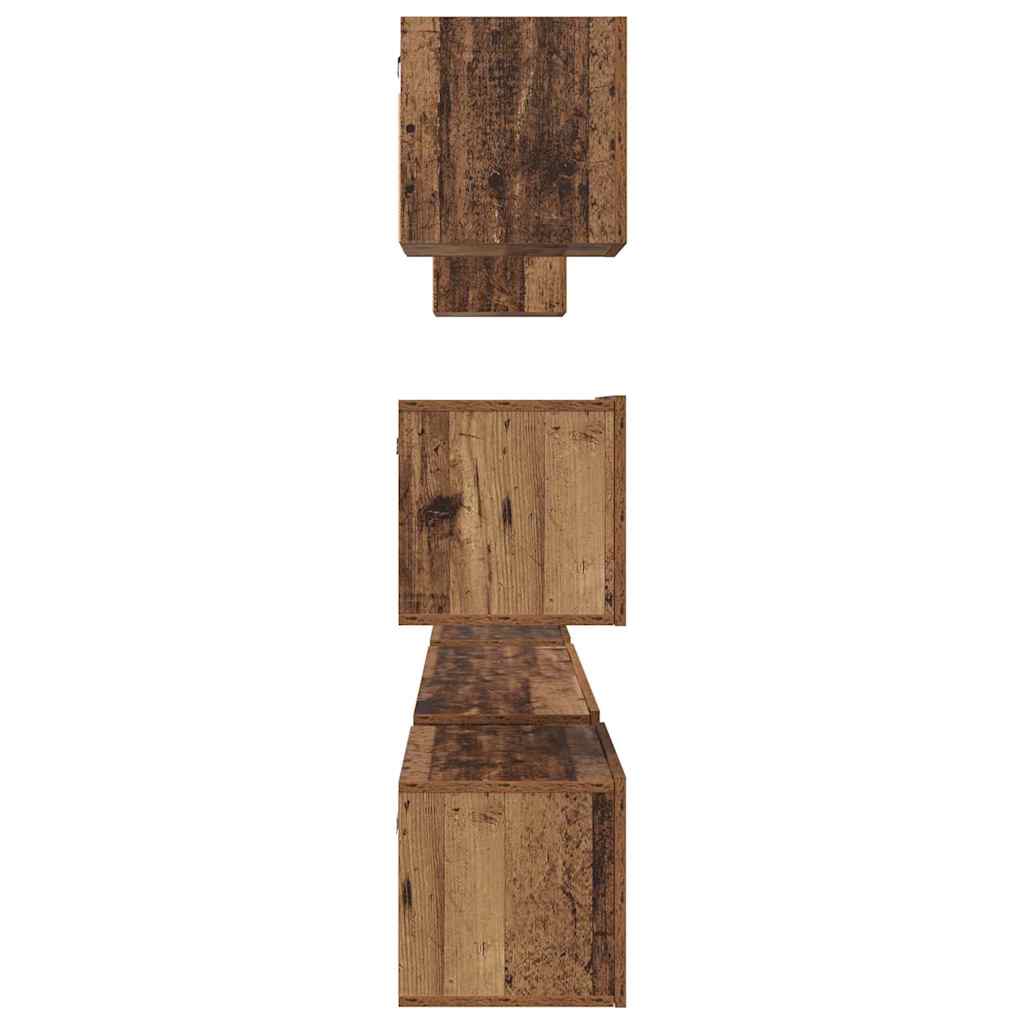 TV Cabinet Set Wall-mounted 8 pcs Old Wood Engineered Wood