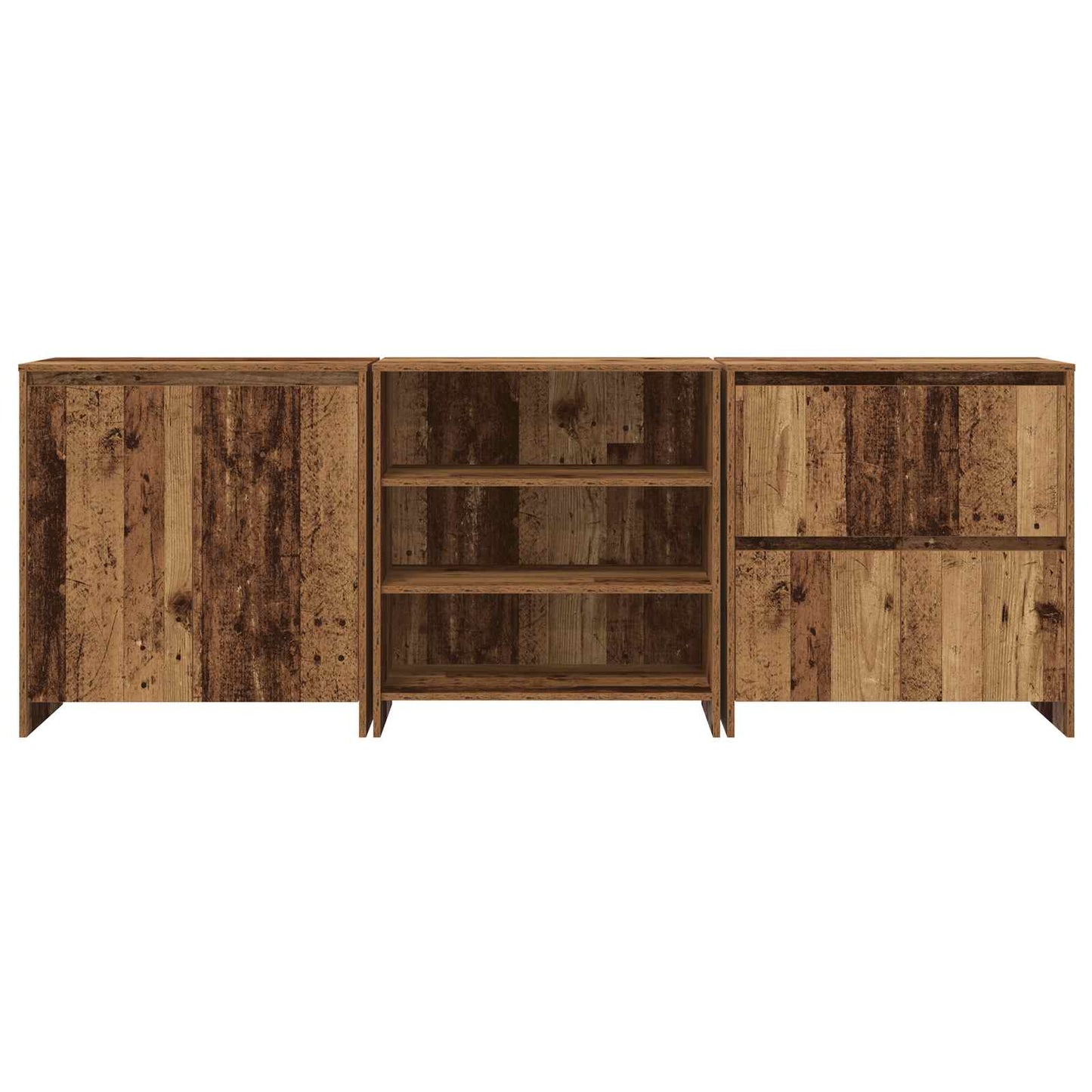 Sideboard 3 pcs Old Wood 70 x 41 x 75 cm Engineered Wood
