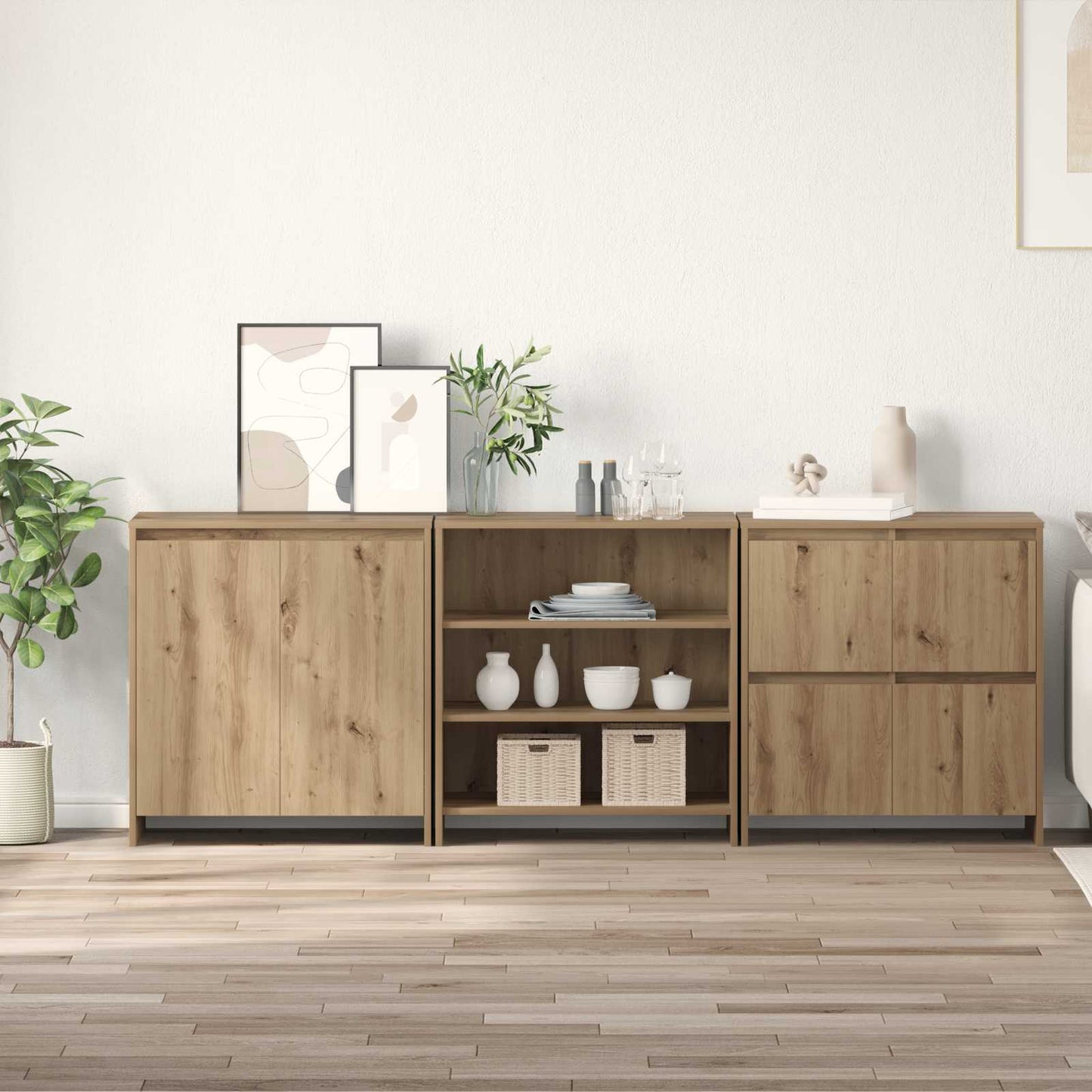 Sideboard 3 pcs Artisan Oak 70 x 41 x 75 cm Engineered Wood