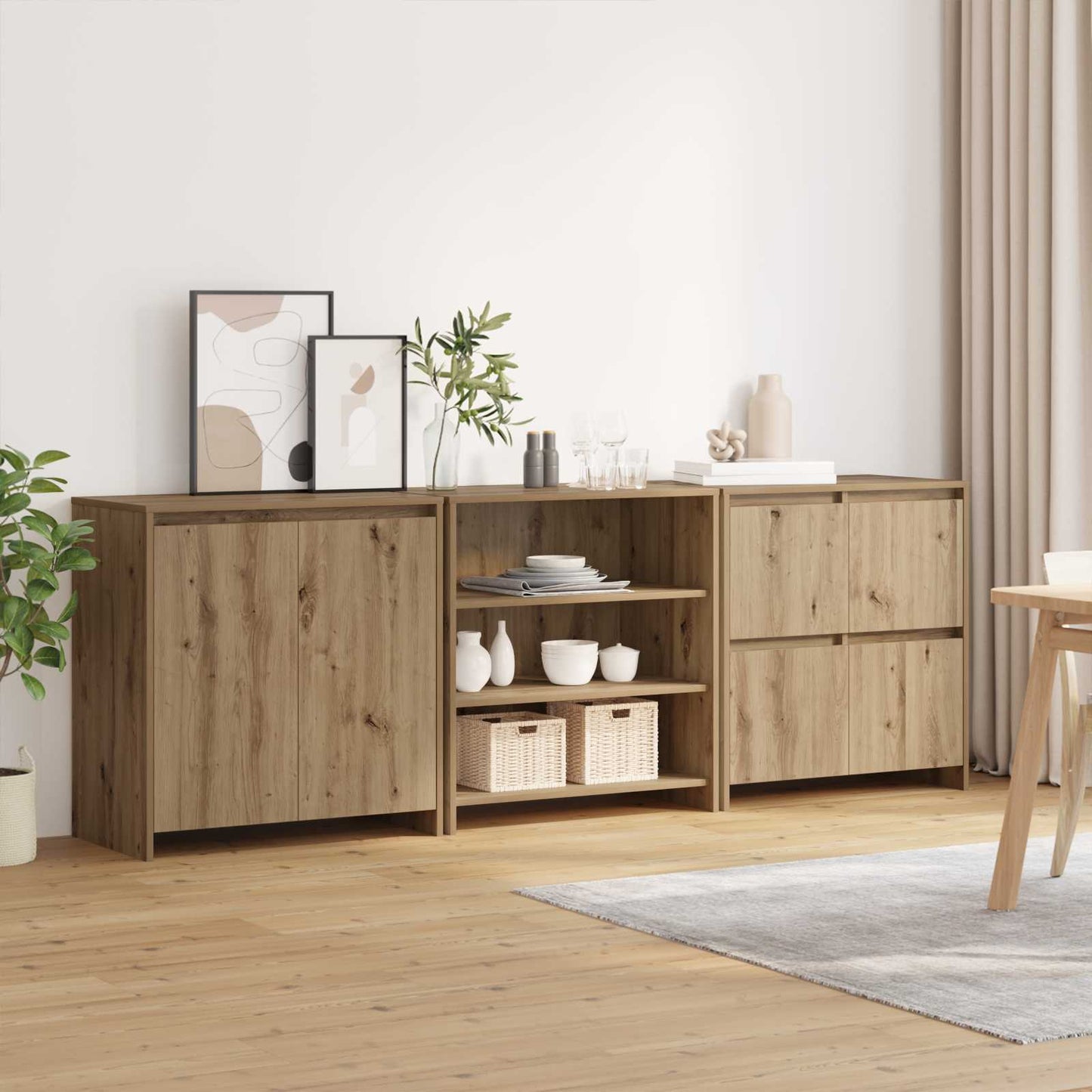 Sideboard 3 pcs Artisan Oak 70 x 41 x 75 cm Engineered Wood