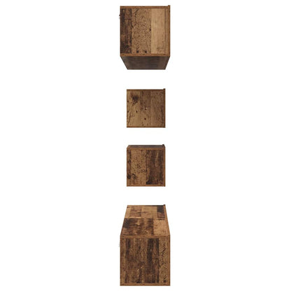 TV Cabinet Set Wall-mounted 6 pcs Old Wood Engineered Wood