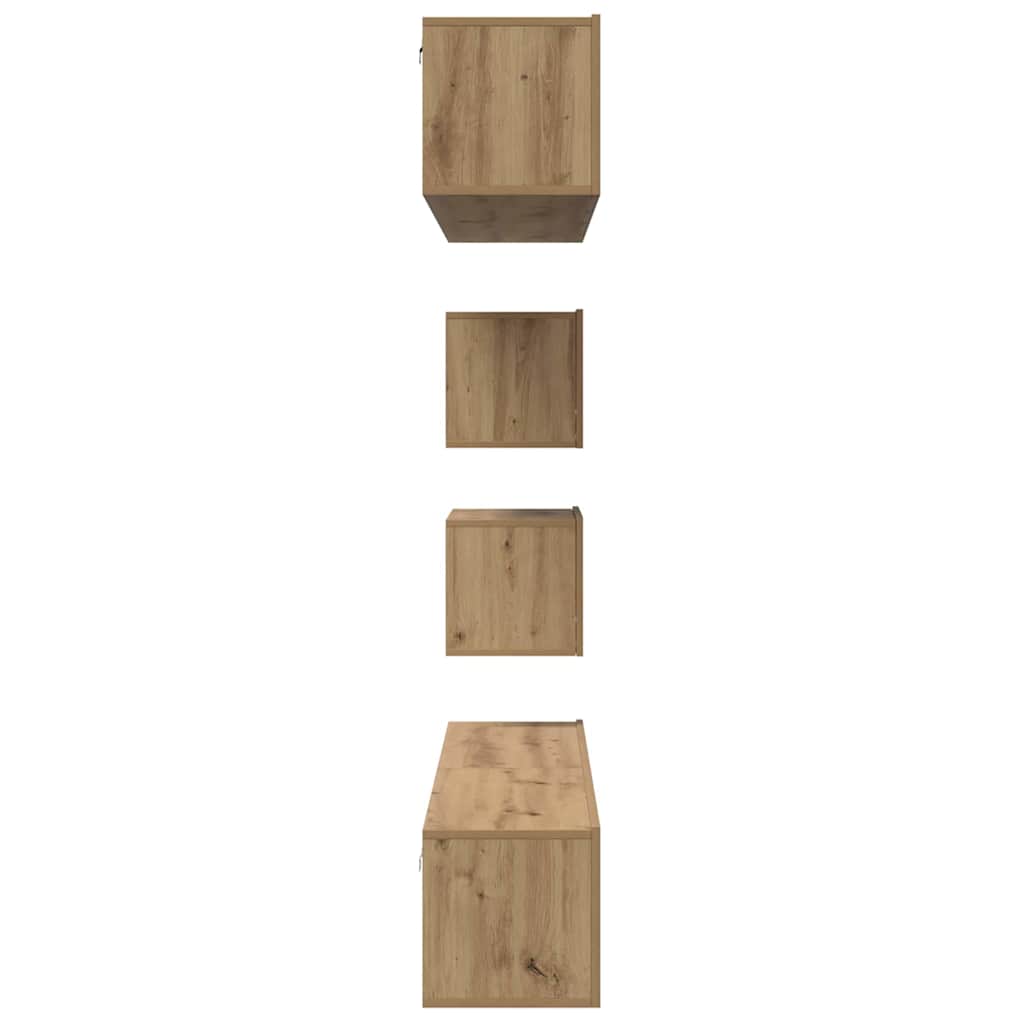 TV Cabinet Set Wall-mounted 6 pcs Artisan Oak Engineered Wood