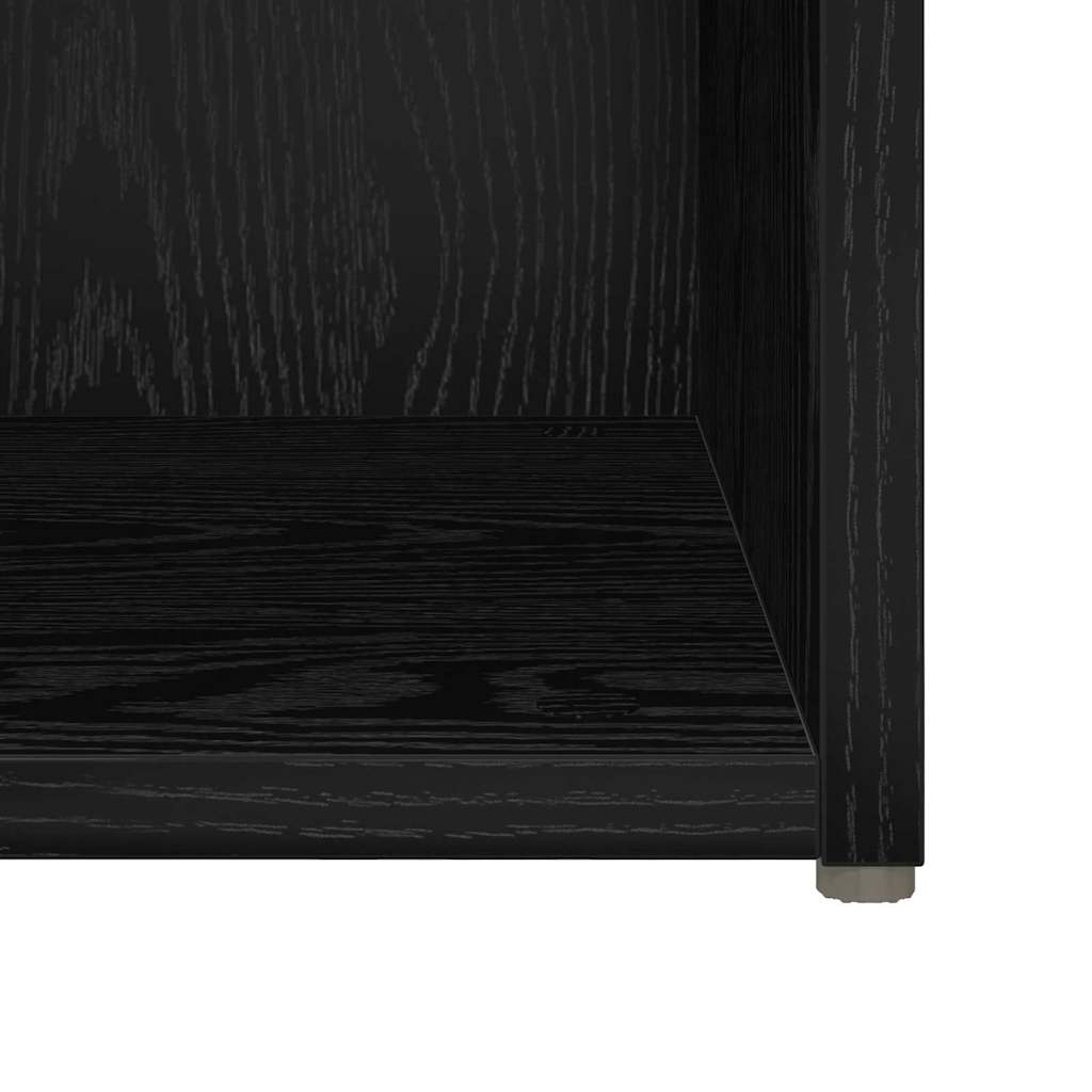 TV Cabinet Set Wall-mounted 6 pcs Black Oak Engineered Wood