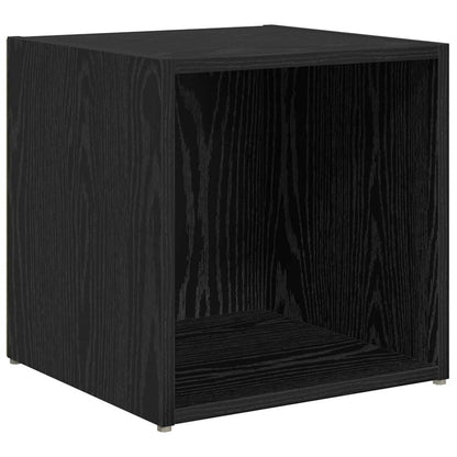 TV Cabinet Set Wall-mounted 6 pcs Black Oak Engineered Wood