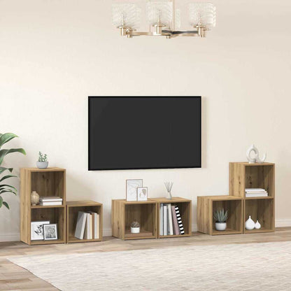 TV Cabinet Set 6 pcs Artisan Oak Engineered Wood
